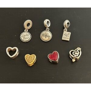 Pandora Silver and Gold Charm Set